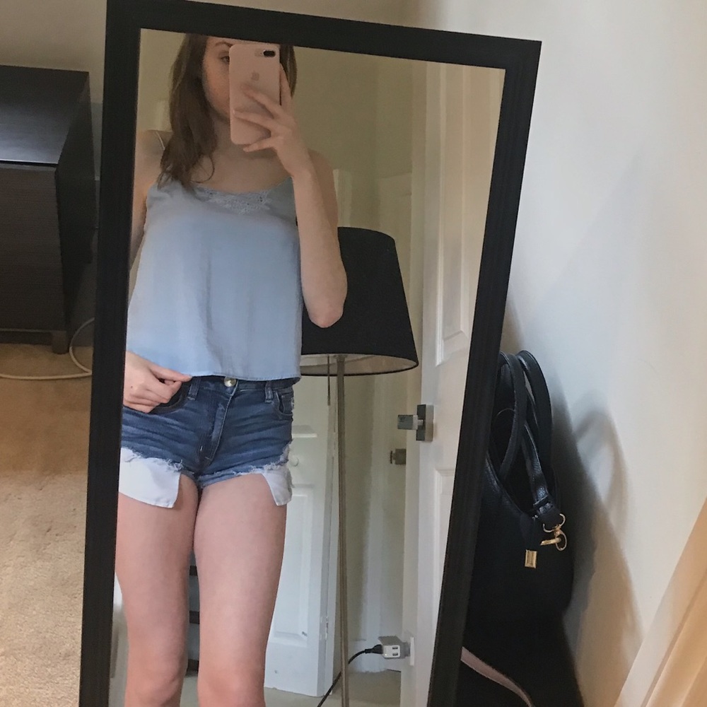 Silk blue cami
